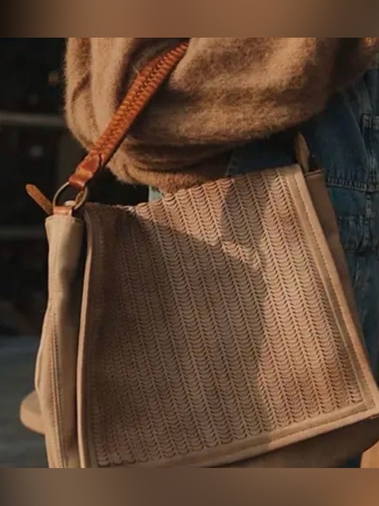Free People Handbags - Free People Golden Valley Messenger Bag Laser Cut Faux Leather Hobo Bag Boho